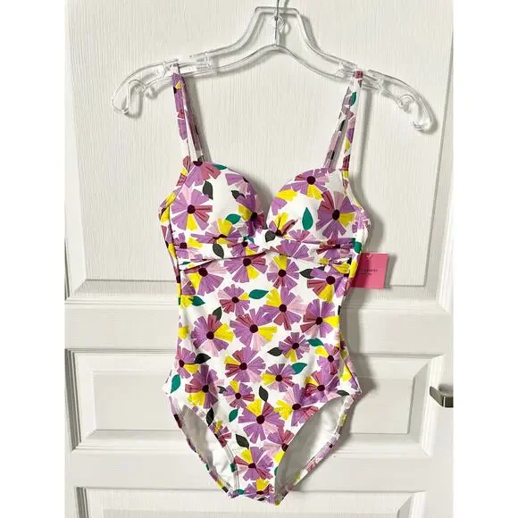 Kate Spade Floral One Piece Swimsuit Wallflower White XS New - Picture 9 of 13